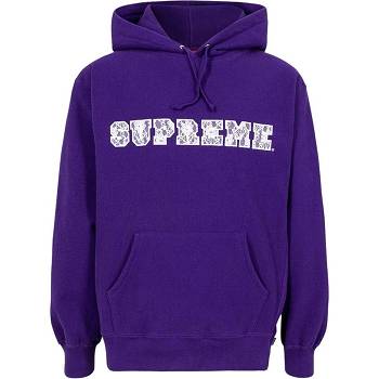 Purple Supreme Lace Detail Logo Hoodie | Supreme 115NB